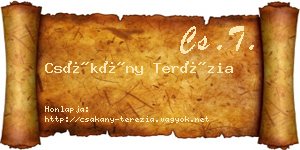 Csákány Terézia névjegykártya